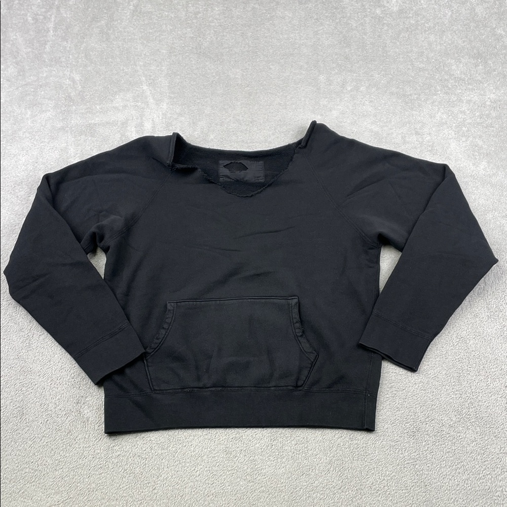 NEW Nili Lotan XS 100% Cotton Triple Fleece Knit Women's Black Sweater‎